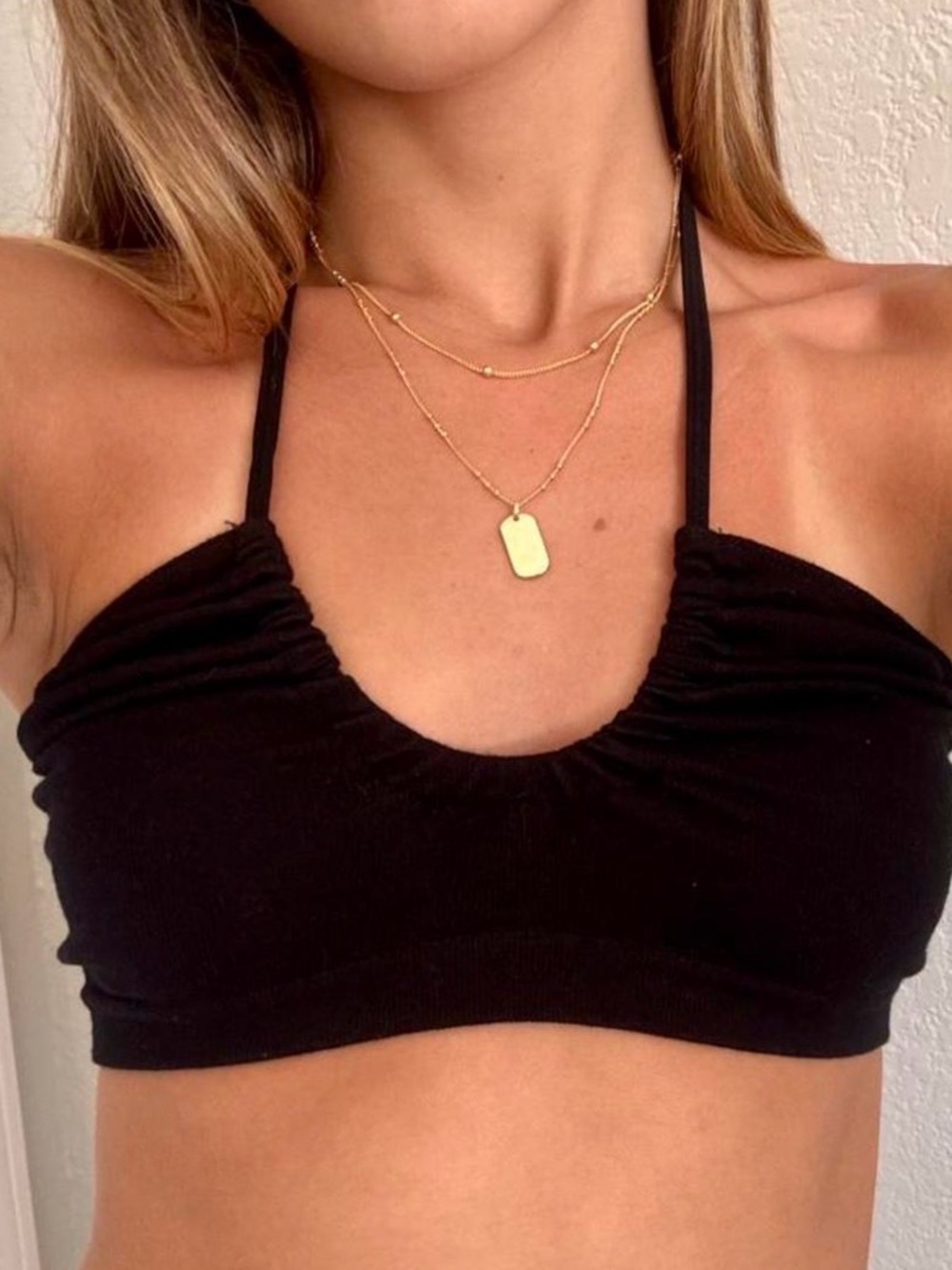 URBAN OUTFITTERS OUT FROM UNDER BLACK BANDEAU HALTER TOP SIZE XS